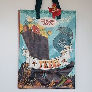 Trader Joe's Texas Cowboy Boot Reusable Grocery Tote Bag New With Tags